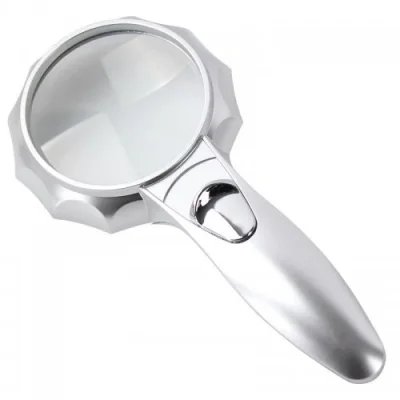 BUĞZ 4x 6 Led Işık Aydınlatma 75mm Optik Lens El Büyüteç