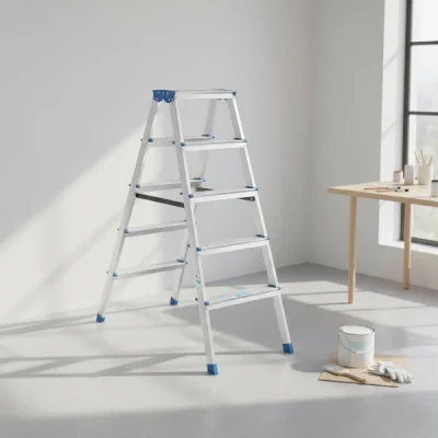 BUĞZ 5+5 Çift Basamaklı Alüminyum Metal Merdiven