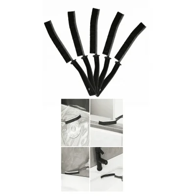 BUĞZ 5 Adet İnce Kıl Fırça Banyo Mutfak Pencere Oluk Klozet Kenarı Kavisli Detay Temizleme Fırçası