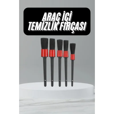  5 Adet Oto Detaylı Temizleyici Araç İçi Temizlik Fırça Seti Koltuk Döşeme Kapı Toz Alma Fırçası