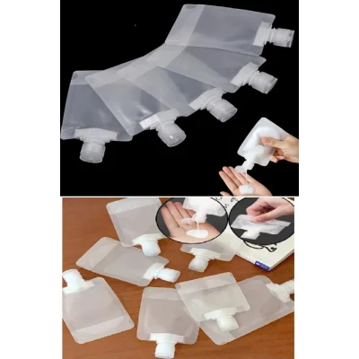 BUĞZ 5 Adet Şeffaf Sıvı Kozmetik Çantaları Seyahat Losyon Şampuan Yüz Kremi El Sabunu Ambalajı