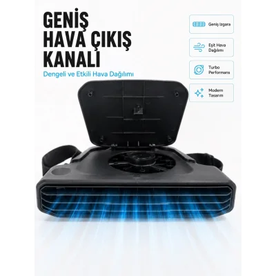 BUĞZ 5 Kademeli Araç İçi Boyun Serinletme Fanı Güçlü Turbo Hava Akışlı USB Şarjlı