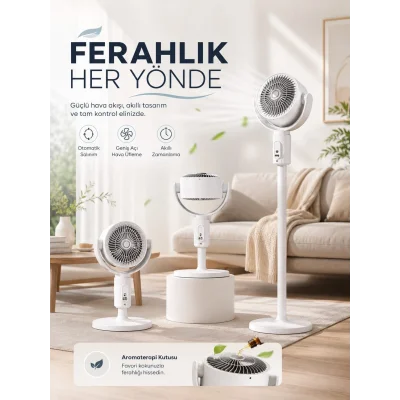 BUĞZ 5 Kademeli Hız Ayarıyla Güçlü Hava Akışlı Dikey Vantilatör