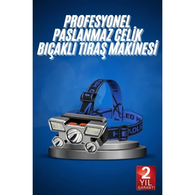  5 LED Far Şarj Edilebilir Güçlü Kafa Lambası Kamp Lambası 4 Modlu