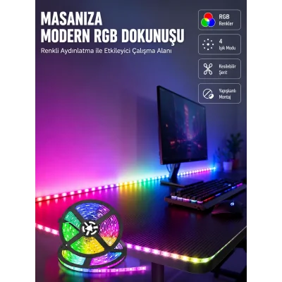 BUĞZ 5 Metre Kumandalı Su Geçirmez Şerit LED