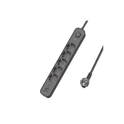 BUĞZ 5 Prizli Akım Korumalı Uzatma Kablosu | 2xusb-a + 2xusb-c | 3680w - 2m Kablo