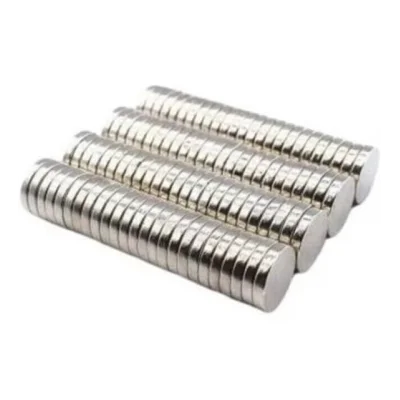 BUĞZ 50 Adet 10x2mm Yuvarlak Neodyum Mıknatıs Güçlü Magnet Nikel Kaplamalı