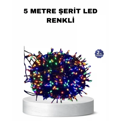 BUĞZ 50 Ampullü 5 Metre LED Işık – 8 Modlu, Enerji Tasarruflu Dekoratif Aydınlatma
