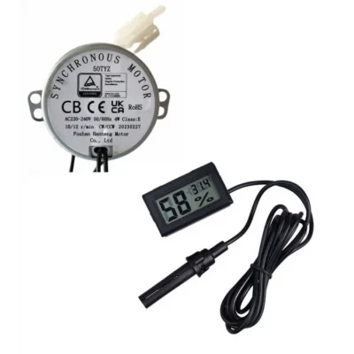  50 Tyz 10/12 Rpm Kuluçka Motoru Viyol Çevirme Ve Nem Ölçer