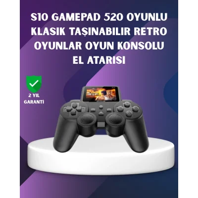 BUĞZ 500 Dahili Oyunlu Taşınabilir Retro El Konsolu-2.4 inç Renkli Ekranlı