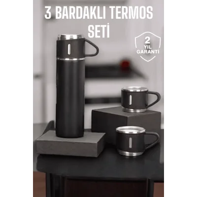 BUĞZ 500 ml Kapasiteli Taşınabilir Basınçlı Termos Seti Günlük Kullanım için İdeal
