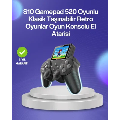 BUĞZ 500 Oyunlu Nostaljik El Tipi Oyun Konsolu, Taşınabilir Şarjlı Cihaz, Renkli Ekran ve TV Destekli