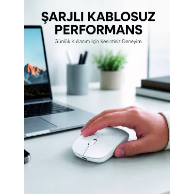 BUĞZ 5000 DPI Bluetooth Kablosuz Mouse Hafif Ergonomik Sessiz Wireless Fare