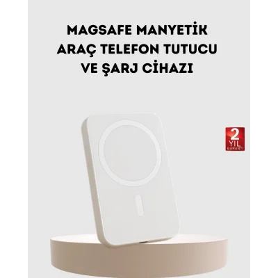 BUĞZ 5000mAh Manyetik Powerbank – iPhone Serisi İçin Taşınabilir Kablosuz Şarj Cihazı