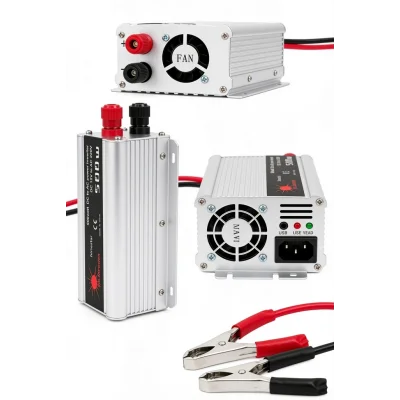 BUĞZ Taşınabilir 500W 12V DC 220V AC İnverter USB Çıkışlı Fanlı Akü Dönüştürücü Araç Karavan