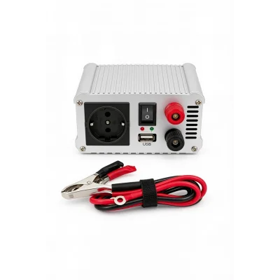 BUĞZ 500W Araç İnverteri 12V DC 220V AC USB Çıkışlı Fanlı Akü Dönüştürücü Araç ve Karavan Kullanımı