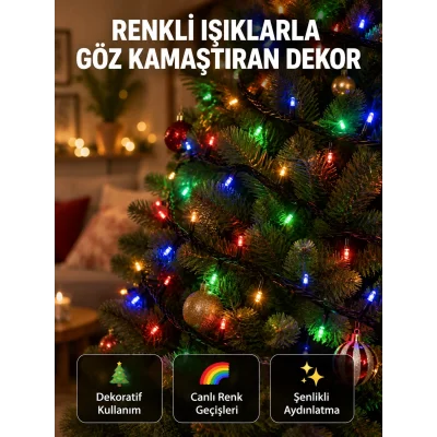 BUĞZ 50’li LED Şeffaf Kablolu 5 m Aydınlatma Işık Süsleme Led Yeni Nesil