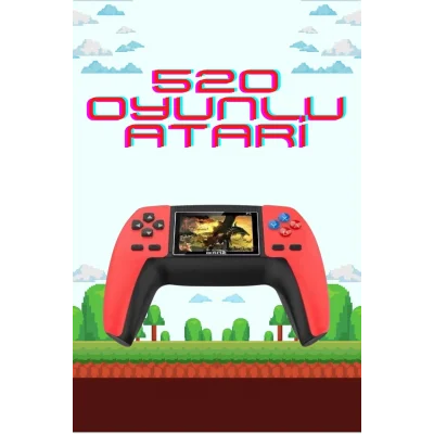  520 Retro Oyunlu El Konsolu Atari Oyun Konsolu Taşınabilir