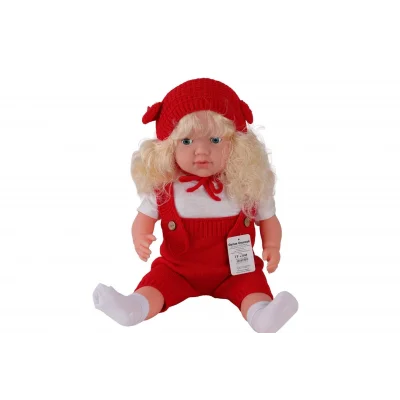 BUĞZ 5214 60 CM TRİKOLU TULUMLU SAÇLI BÜYÜK BEBEK