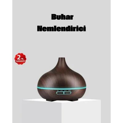 BUĞZ 550 ml Büyük Su Hazneli Ultrasonik Nemlendirici ve Aromaterapi Difüzörü