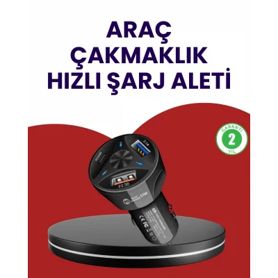 BUĞZ 55W PD ve Quick Charge 3.0 Destekli Polygold Araç Şarj Adaptörü