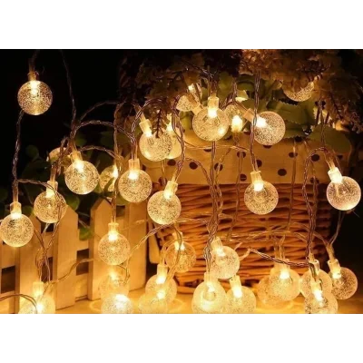 BUĞZ 5m 28 Led Kristal Top Gün Işığı Şeffaf Kablo Fişli Eklemeli Mz-18-14