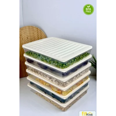  6 Adet 2400 ML Buzluk Derin Dondurucu Buzdolabı Düzenleyici Hava Almaz Saklama Kabı