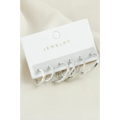  6 Adet Ezme Halka Küpe