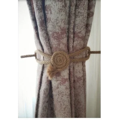 BUĞZ 6 Adet Fon Perde Aksesuarı Braçol Tül Perde Tutacağı Perde Süsü Spiral Jüt Halat Estetiği