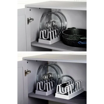 BUĞZ 6 Bölmeli Tencere Kapak Rafı - Tencere Kapak Organizeri