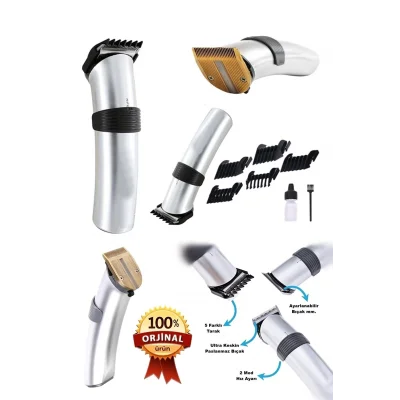 BUĞZ 609 Profesyonel Şarjlı Saç Sakal Kesme Tıraş Makinesi Erkek Tıraş Makine Seti