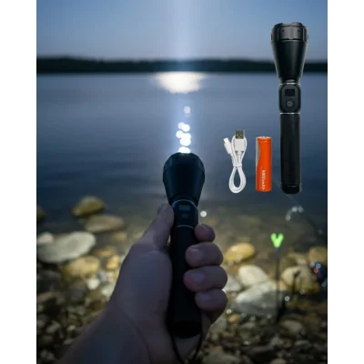 BUĞZ 60W Güçlü LED El Feneri 6000 Lümen Uzun Mesafe Aydınlatma Seti