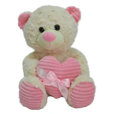 BUĞZ 62915 35 CM KALBİ KURDELELİ PELUŞ AYI -HLY