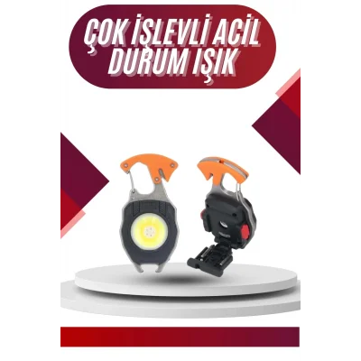 BUĞZ 7 Modlu Mini Led Lamba Anahtarlık USB Şarjlı Kamp İçin Taşınabilir