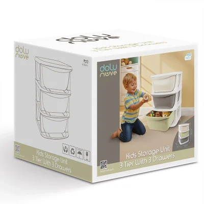  7130 3 Katlı 3 Çekmeceli Saklama Ünitesi -Dolu Oyuncak