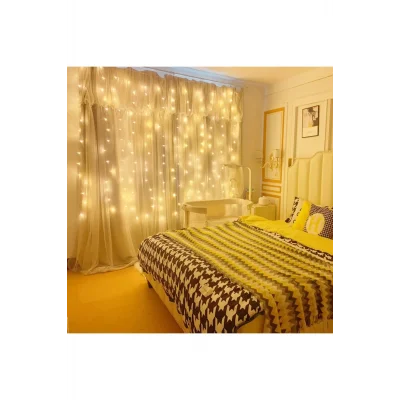 BUĞZ 8 Fonksiyonlu Peri Perde Led Uzaktan Kumandalı Günışığı Perde Peri Led (3 Mt X 3 Mt)