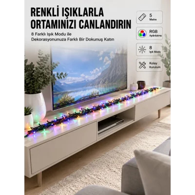 BUĞZ 8 Modlu LED Işık Zinciri İç Mekan Dekoratif Aydınlatma