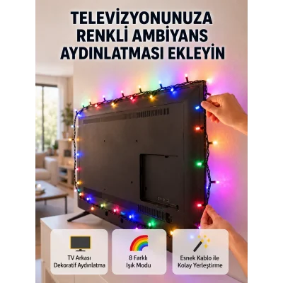BUĞZ 8 Modlu LED Işık Zinciri İç Mekan Dekoratif Aydınlatma Yeni Nesil