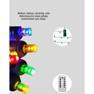 BUĞZ 8 Modlu Zaman Ayarlı LED Perde Işık – Bahçe ve Balkon Dekorasyonu - Lisinya