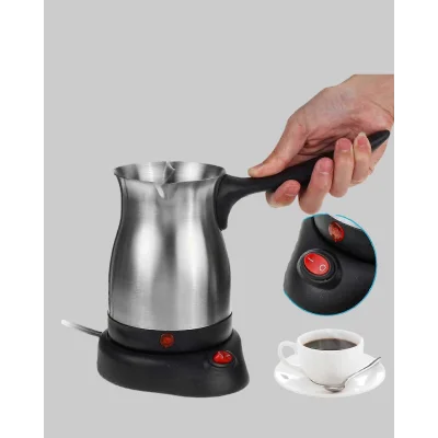 BUĞZ 800W Paslanmaz Elektrikli Cezve Gizli Rezistans ve Ergonomik Kulp - Lisinya