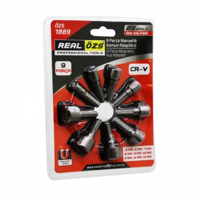 BUĞZ 9  Parça   - 5-13 Mm Manyetik Somun Sökme - Çatı Adaptörü Bx40