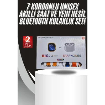 BUĞZ 9 Ultra Akıllı Saat 49mm 2inç Ekran 7 Kordonlu ve Bluetooth Kulaklık
