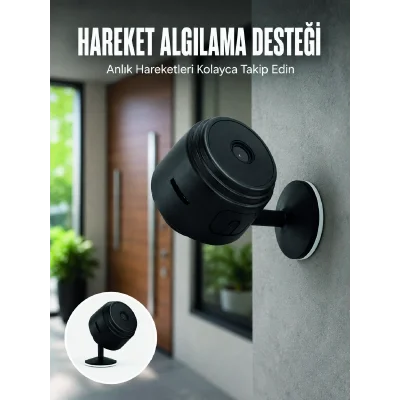 BUĞZ A9 HD Mini Güvenlik Kamerası Wi-Fi Bağlantılı Manyetik Tabanlı Ev ve Ofis Kamerası