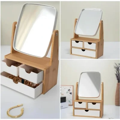 BUĞZ Ahşap 3 Çekmeceli Ayna