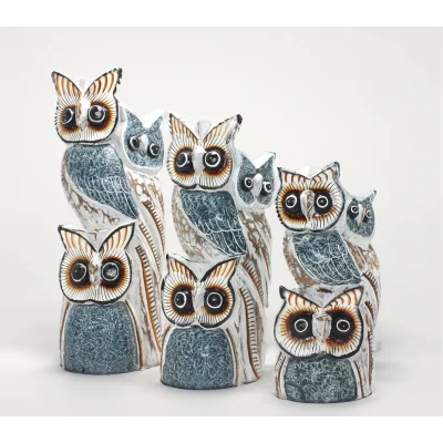 BUĞZ Ahşap 3lü Baykuş Seti 3okas-18