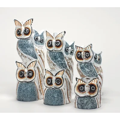 BUĞZ Ahşap 3lü Baykuş Seti Model 6