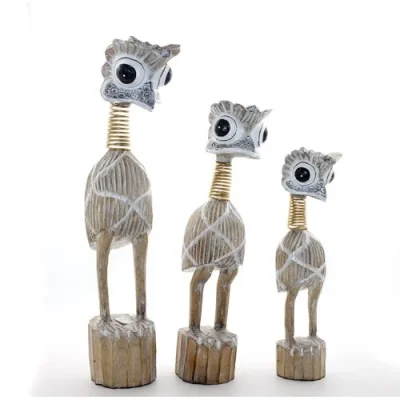  Ahşap 3lü Emu Kuşu Seti