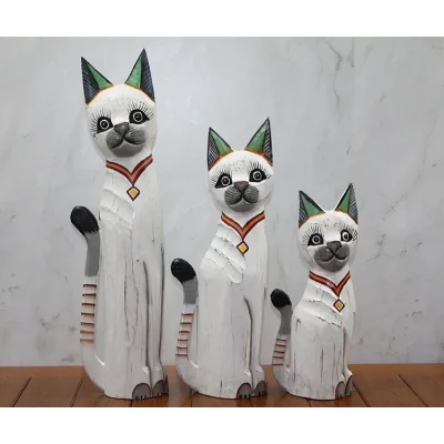 BUĞZ Ahşap 3lü Kedi Seti 50 Cm Okas:1