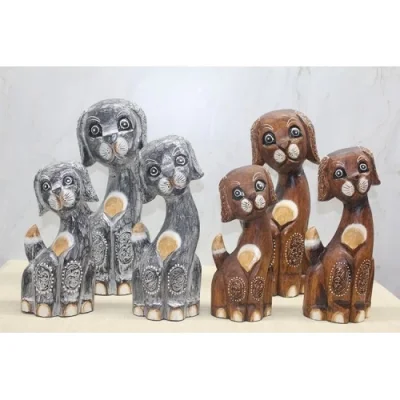  Ahşap 3lü Köpek Seti