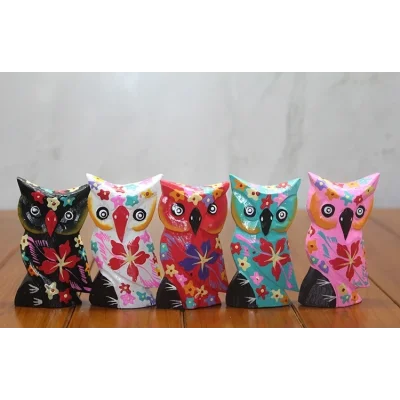 BUĞZ Ahşap 5li Baykuş Seti Model 1